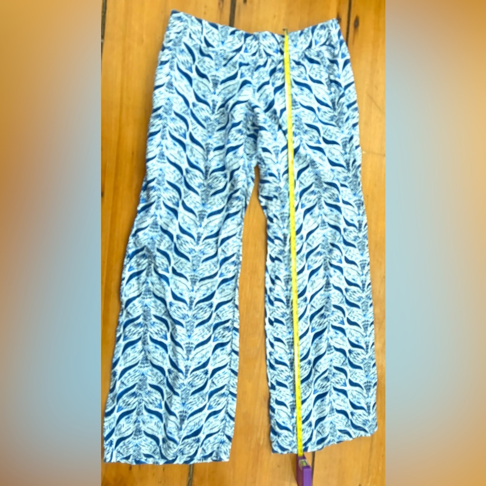 Lilly Pulitzer Bal Harbour Linen Palazzo Pant Navy Mermaids Tail Size Medium (M) - Picture 8 of 10